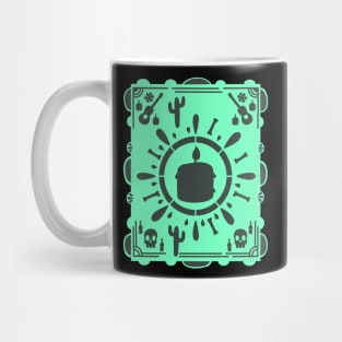 Día De Los Muertos - Mint Green - Papel Picado - Black Candle Mug